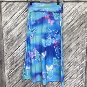 EUC Justice tie dye butterfly skirt